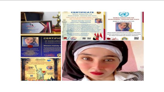 المستشارة وسام الهواري تحصد تكريماً دولياً مزدوجاً من الاتحاد العالمي للحرية والسلام ومهرجان “سوپر ستار العرب”