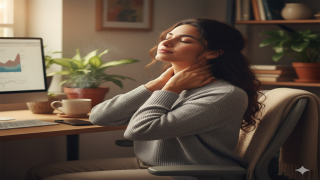 رقبة الهاتف” والعمل المكتبي: 4 تمارين تدليك ذاتي لراحة فورية (وداعاً للألم)