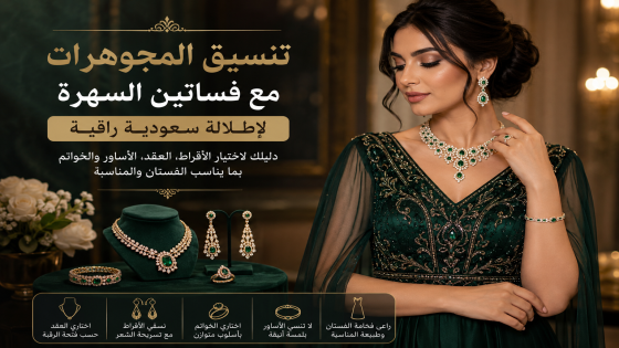 تنسيق المجوهرات مع فساتين السهرة