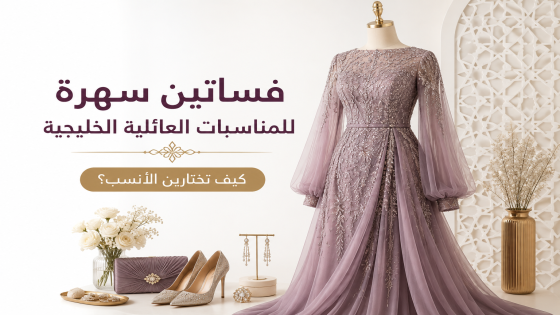 فساتين سهرة أنيقة للمناسبات العائلية الخليجية